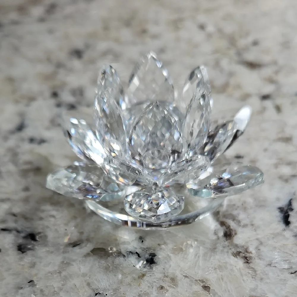 Glass Lotus Flower Decor